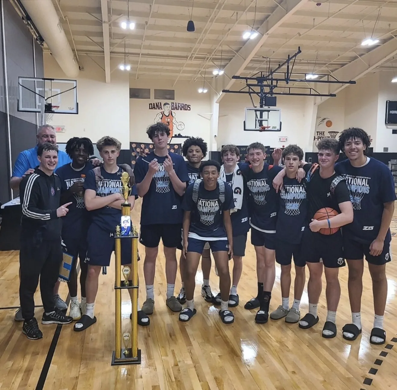MVE 16U celebrating the Zero Gravity National Finals championship